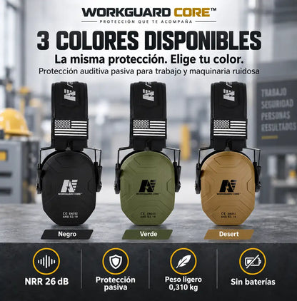 WORKGUARD CORE™ | Orejeras Antiruido Laboral – NRR 26 dB