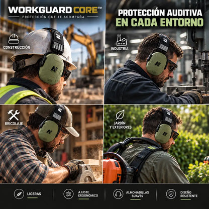 WORKGUARD CORE™ | Orejeras Antiruido Laboral – NRR 26 dB
