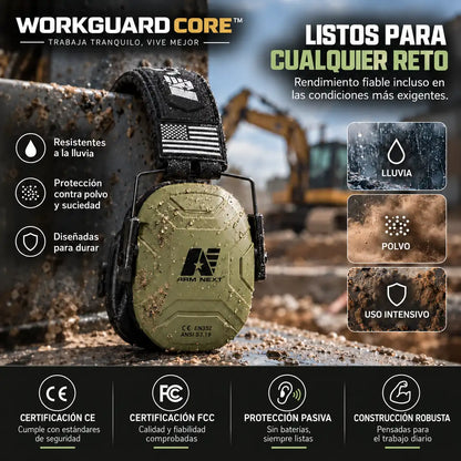 WORKGUARD CORE™ | Orejeras Antiruido Laboral – NRR 26 dB