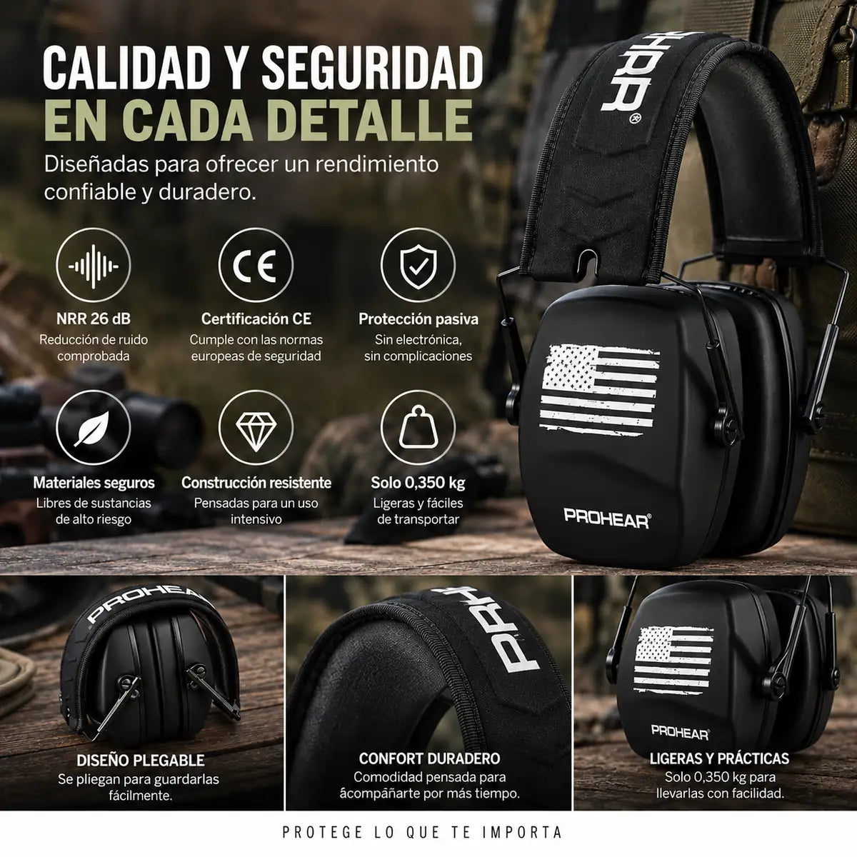 HUNTER CORE™ | Orejeras para Caza – NRR 26 dB