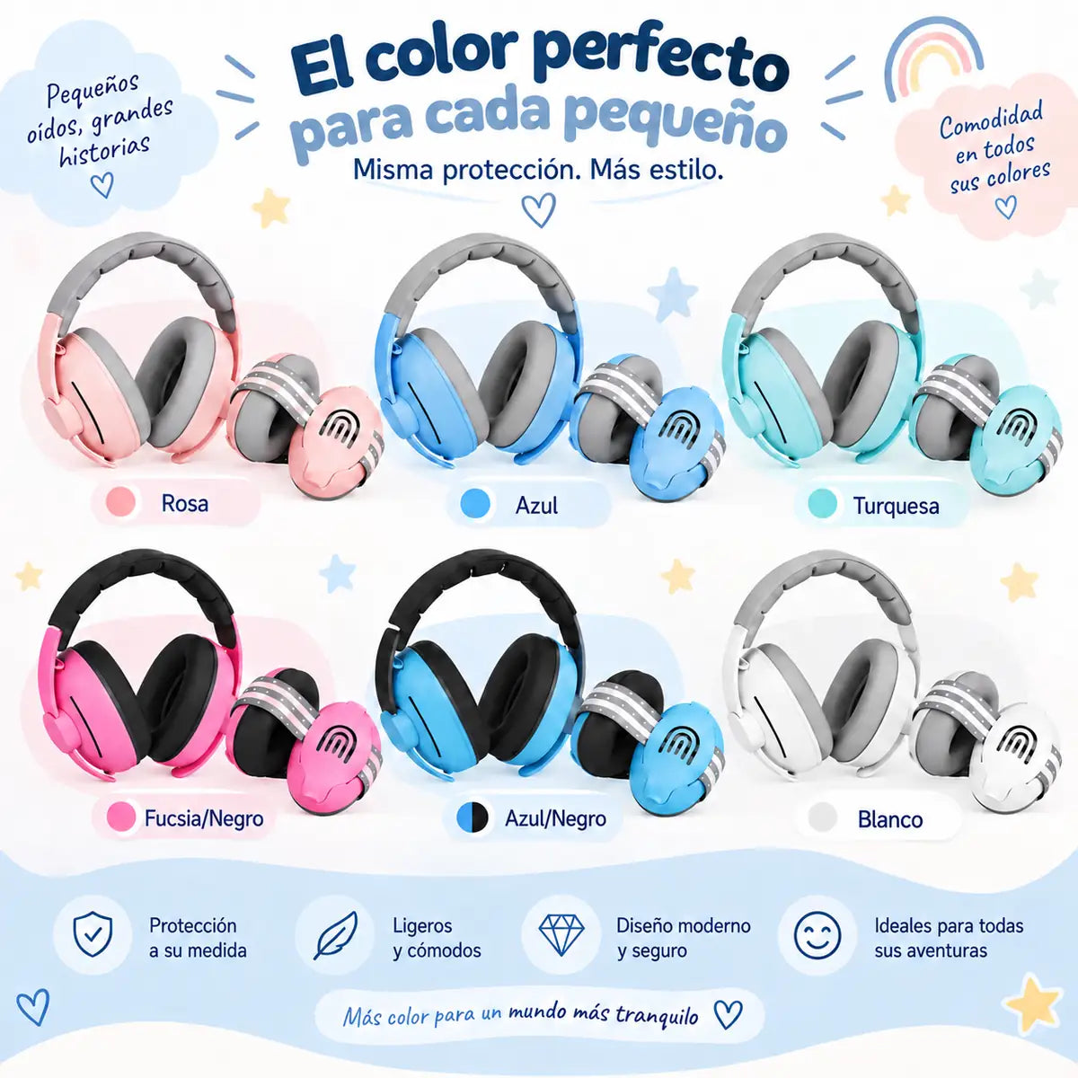 NUBI™ | Orejeras Antiruido Bebés y Niños