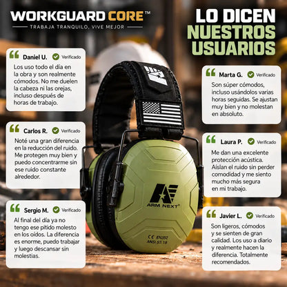 WORKGUARD CORE™ | Orejeras Antiruido Laboral – NRR 26 dB
